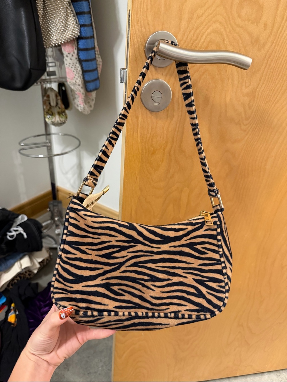 Princess Polly Tan and Black Zebra Print Shoulder Bag